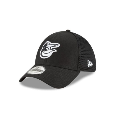 Black Baltimore Orioles Hat - New Era MLB Neo 39THIRTY Stretch Fit Caps USA6973240